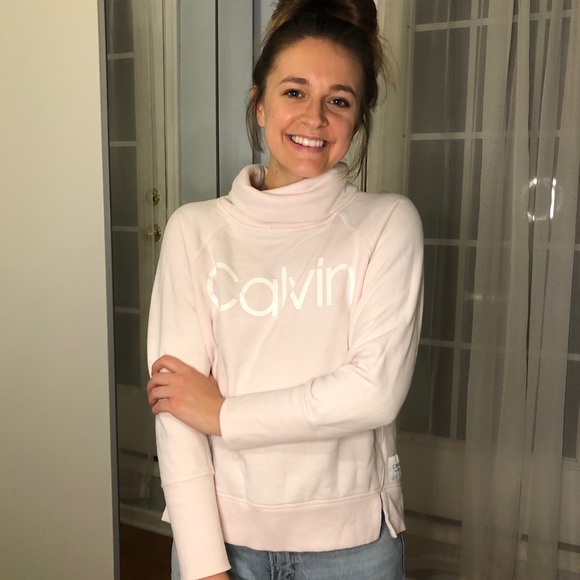 Calvin Klein Tops - Pink Calvin Klein Cowl Neck Sweatshirt